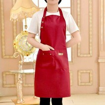 방수 앞치마 여성 남성 주방 요리사 정육점 바베큐 요리 베이킹 케이터링, 빨간색