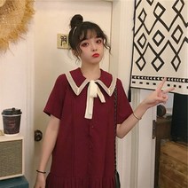 녕동 여름신상 하객원피스 투톤 쉬폰 플리치 리본 원피스 캐주얼 드레스 QUY745 +사은품