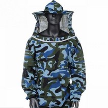 양봉모자 방진복 작업복 양봉 보호 재킷 작업복 꿀벌 유지 의류 양봉가 통기성 드레스 슬리브 모자 E W3A6122043, 파란