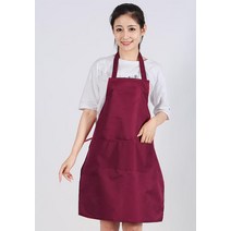 앞치마 LOGO글자인쇄 작업복 프로모션 가정용주방 여성남성 마이크로 방수 선물 그림 광고, T17-와인색-유니폼 모직물