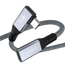 LEIRUI USB4 연장 케이블 3m(1피트) 썬더볼트 4/3 직각 8K@60Hz 디스플레이 40Gbps PD 100W 모든 USB C 장치 맥북 eG 도킹 허브 SSD와 호환, 1FT