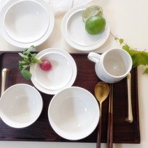 1인식기세트 혼밥그릇세트6P, 크림화이트6P