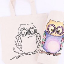 만들기자랑민화 에코백/캔버스천가방/만들기재료/캔버스/주머니/, 민화에코백, 여우