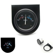 전압계 2quot 52mm 범용 자동차 블랙 아날로그 전류계 앰프 미터 게이지 60a 화이트 led 라이트, 없음