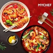 마이셰프 얼큰해장 세트 (매콤 해장 파스타+제주로 딱새우 해물짬뽕), 단품없음