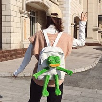개구리 백팩 인형 여성 남녀공용 아동 초등 가방 보조