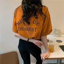 [하나비] 리후이이리 여성 여름 라운드넥 레터링 3컬러 데일리 반팔 티셔츠