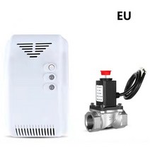 가스 누출 탐지기 12V 가연성 경보 감지기 프로판 부탄 LPG 천연 솔레노이드 밸브 세트 홈 보안 장비 테스트기, EU-B