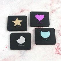 귀여운 캐릭터 접이식 양면 휴대용 미니손거울, 달, 1개