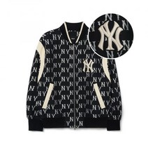 504119 MLB 엠엘비 클래식 모노그램 전판패턴 자카드 점퍼 NY Black 3AJPM0131-50BKS