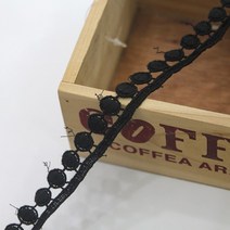 패브릭샵 1롤 14마 면케미칼레이스 요미동글 블랙