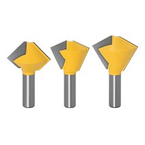 1/2 'Shank 3 조각 새의 입 라우터 비트 6/8/12 측면 멀티-절단기 도구, 3개