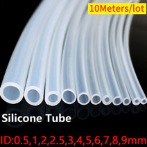 10 미터 식품 등급 투명 실리콘 고무 호스 ID 0.51 2 3 4 5 6 7 8 9 mm O.D 유연한 무독성 튜브, [01] 10 meters, [27] ID 8mm x 10mm OD