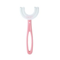 360 도 U자형 아기 칫솔 실리콘 구강 관리 청소, 14.Pink 612T