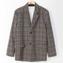후앙스 콜 체크 롱 오버핏 자켓 COJK-9558