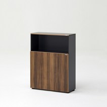 라이트오피스 듀오백 3단2도어 수납책장A CB083D2, 블랙/블랙