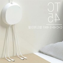 국내산 업소용 도난방지 멀티4케이블 일체형 충전기 2.4A, 화이트 TC45