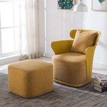 원룸소파 2인용쇼파 1인리클라이너쇼파 사무실쇼파 원룸소파 1인좌식쇼파 예쁜쇼파 원룸쇼파 가리모쿠소파 카페소파 소파의자 카페쇼파 1인용좌식쇼파 미니소파 미니쇼파 좁은거실쇼파 수입소파, 옐로우+베개+풋스툴