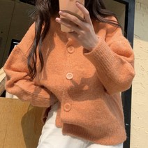연두색가디건 부클 보석단추 초록색 하늘색 꽃자수 크롭 니트 민트색 연보라 루즈핏 빅카라