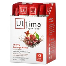 Ultima Replenisher 전해질 드링크 믹스 체리 석류 20팩 개당 3.4g(0.12oz), 체리석류