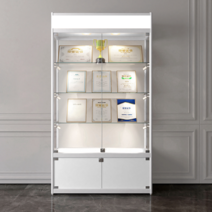 상패 진열장 레고 학교 유리장 진열대 대형 거치대, 화이트 40x40x180