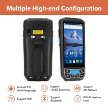 Android 9.0 PDA Terminal Barcode Scanner with 2D for QR PDF417 3G4G Rugged Handheld 5'' Touc, 한개옵션0