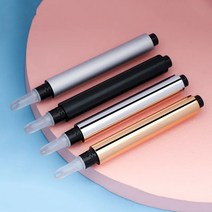 실리콘립브러쉬 안지워지는립스틱 골드 실버 매트 블랙 트위스트 펜 빈 립 글로스 실리콘 브러시 팁 화장품 여드름 오일 용기 컨실러 튜브 3ml, 6.30pcs - silver