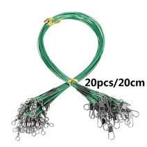 도체 스틸 와이어 20CM 20 개 그린 실버 블랙 안티 트위스트 꼰 바이트 낚시 장비 액세서리, green