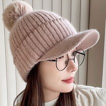 JOICE SHOP 털방울모자_1022 여성 여자 겨울 헌팅캡 털모자 방한 방울모자 창모자 등산모자 골프 니트모자 겨울모자 여성겨울모자 여성털모자 여성모자 여자모자 방한모자
