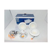 Commercial Electric(4팩) 4인치 매트 화이트 통합 LED 매입형 트림