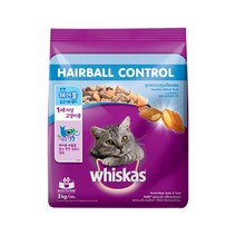 위스카스 포켓 2.72kg 3kg 7kg 고양이사료 모음, 헤어볼 닭고기와 참치 3kg