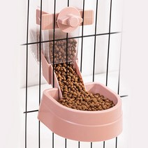 자동 애완 동물 그릇 케이지 피더 물병 음식 컨테이너 디스펜서 강아지 고양이 토끼 먹이 제품, [04] Pink Feeder