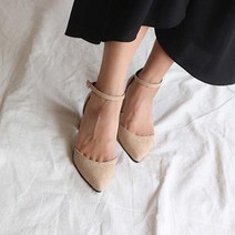 여성 데이트 신발 정장 패션 면접 구두 미들힐 슈즈 예쁜 기본 정장 여자 발목끈 하이힐데일리슈
