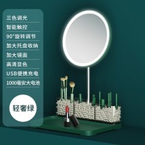 전신거울 물결 LED 조명이있는 자체 디자인 메이크업 거울 데스크탑 화장대 옷가게 카페, 에메랄드