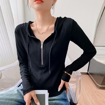 넷투넷코리아 여성 기본 무지 이너웨어 캐주얼 심플 후드 티셔츠