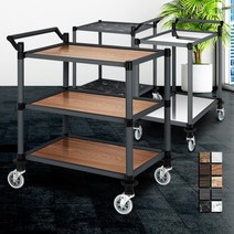 식당용 그릇 흔들림 없는 서빙 카트 소음적은 미용실 튼튼한핸드카트, 프리미엄, 골드제브라 3단 신대