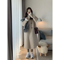 WHORU 모직 루즈핏 미디언 롱 스웨이드 울 트위드 핸드메이드 코트 폴리아 코트 내츄럴 1