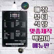 베스트광고 맞춤제작 벽걸이 메뉴판, 1개, 타입1-3(실사출력 60*84cm)