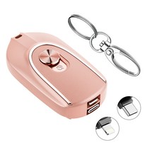 Cooela 미니 보조배터리 도킹형 아이폰 Type-C 2in1 고속 가벼운 휴대용 1500mAh, 핑크색