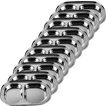 베이직 스텐 2구 사각 간식접시 10p