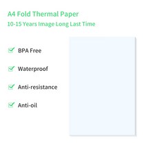 PeriPage A40 열전사 프린터와 A4 감열지 빠른 건조 그림 영수증 메모 PDF 파일 인쇄, [03] type 3