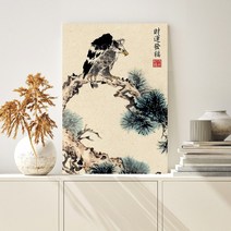 복을 부르는 동양 수묵 담채화 전통 민화 한국화 캔버스 액자 인테리어, 15.재운발복 독수리