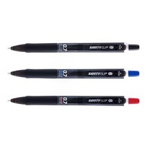 1000 세이프티 클립 볼펜 0.7mm 적색 그립감이좋은 검정 사용감좋은 빨간 필기가편한, 블루(K3168), 본상품선택