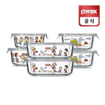 [파이렉스] 코렐 스누피 저장용기 원형/사각 6종 모음, 상세 설명 참조