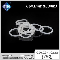 오링 o-ring 5 개/몫 실리콘 고무 o-링 VMQ CS 1mm OD22/23/24/25/26/27/28/30/34/40mm O 링 가스켓 O-링 방수, 24x22x1mm, 5pieces