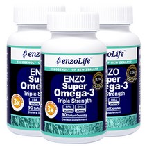 엔조라이프 (EnzoLife) 엔조 수퍼 오메가3 트리플 스트랭스 90 캡슐 X 3개, 270캡슐, 1세트