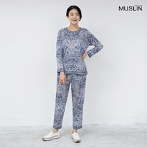 엄마옷 모슬린 고딕무늬 면 상하세트 홈웨어 HS303116마담 미시옷 50대 중년여성의류 60대 엄마옷 빅사이즈 할머니옷 여성옷