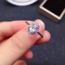 아쿠아마린반지 3월 탄생석 별자리 반지 100% 천연 아쿠아 마린 반지 일상 착용 빈티지 925 실버 보석