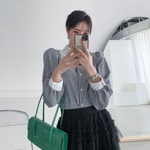 러블리감성 / 선물 잔체크 블라우스 셔츠
