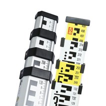 측량폴대 거리 계산 막대 눈금자 토목 건설 보조기기, HD 강화 5미터